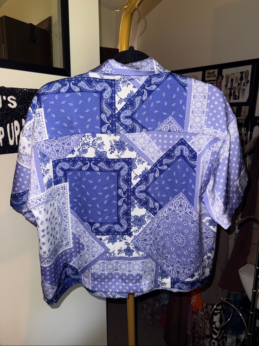 Pleione Blue Bandana Patchwork Shirt - Picture 4 of 5